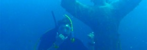 TJ SCUBA diving with Christ of the Abyss at Dry Rocks Coral Reef